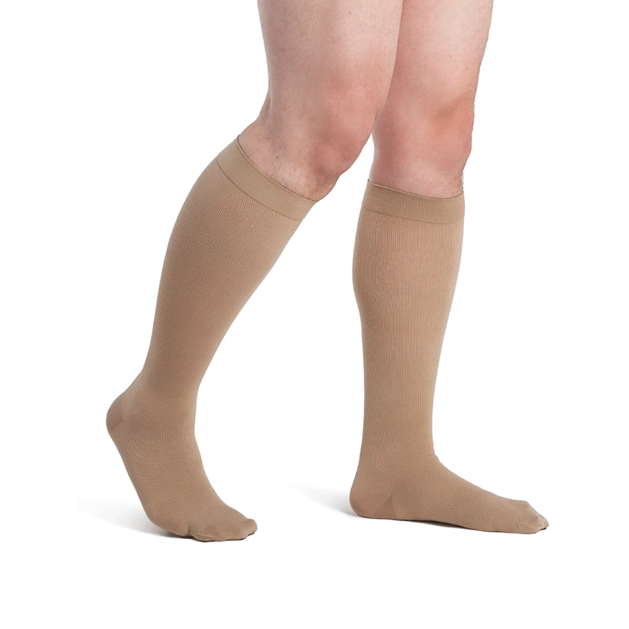 Dynaven Opaque Ribbed Men's Knee High 20-30 mmHg w/ Silicone Top