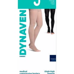Dynaven Opaque Thigh High 30-40 mmHg, Open Toe