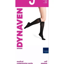 Dynaven Opaque Women's Knee High 20-30 mmHg w/ Silicone Top