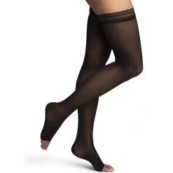 Dynaven Sheer Women's Thigh High 15-20 mmHg, Open Toe