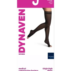 Dynaven Sheer Women's Thigh High 20-30 mmHg, Open Toe