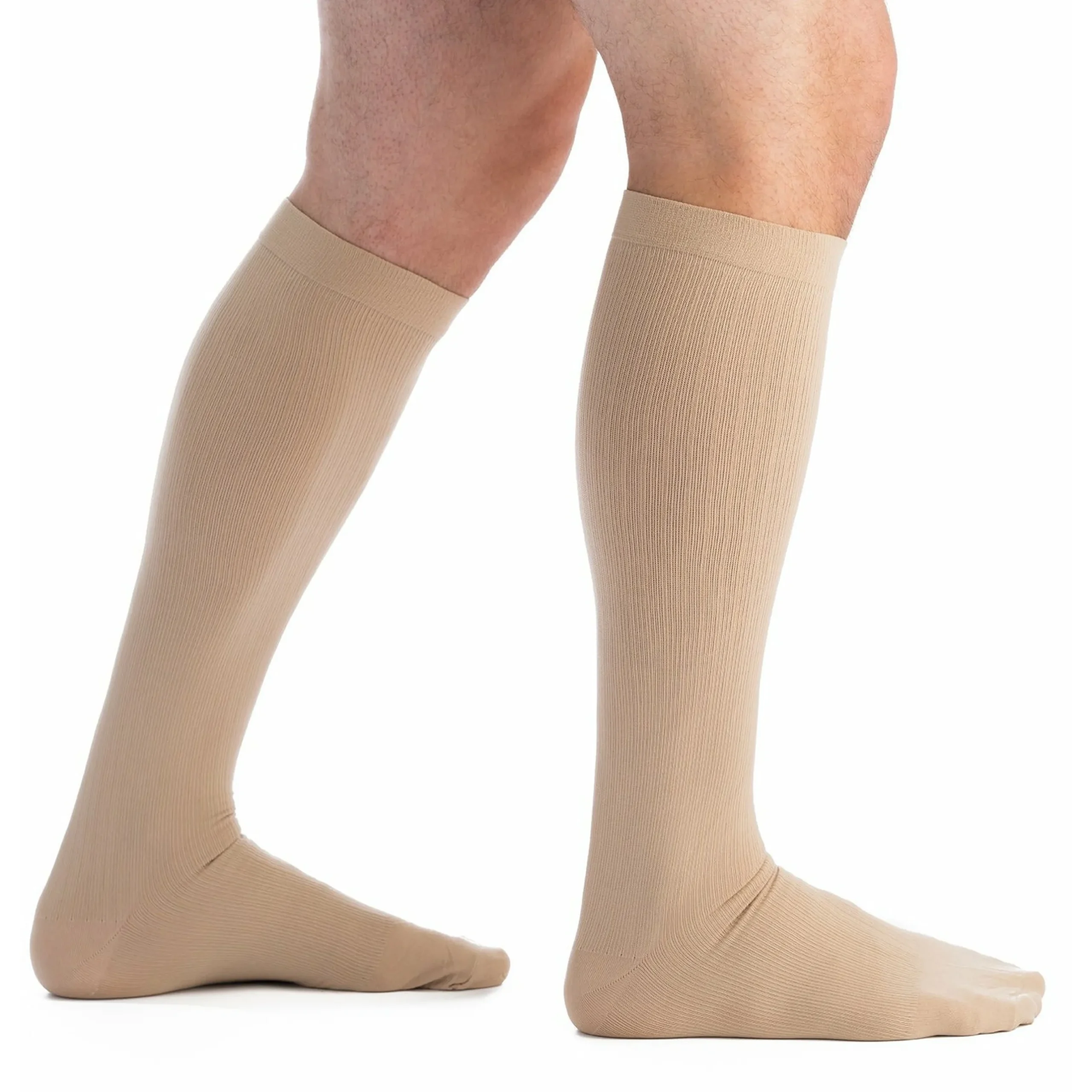 EvoNation Men's Classic Ribbed 8-15 mmHg Knee High