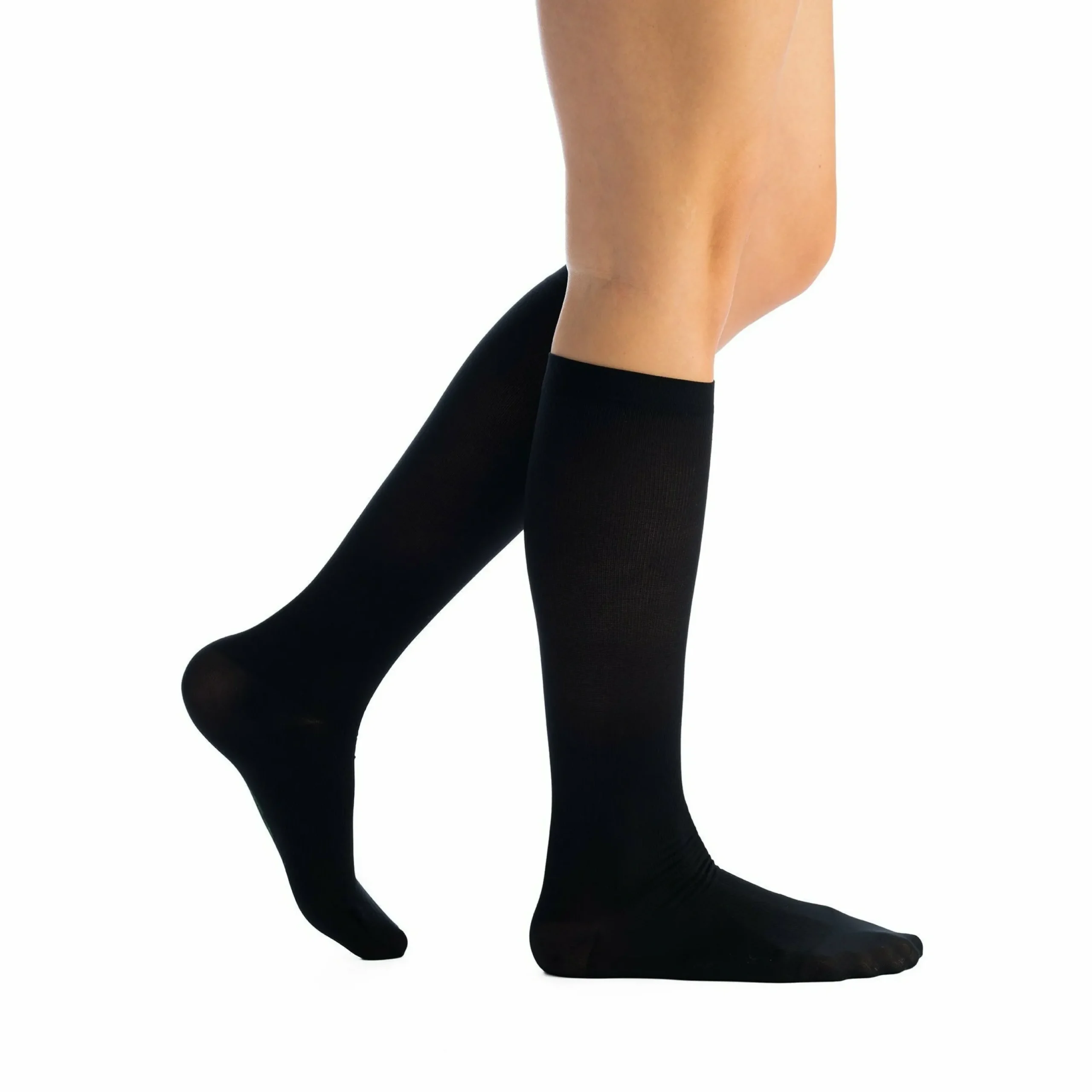 EvoNation Women's Solid Microfiber 8-15 mmHg Knee High