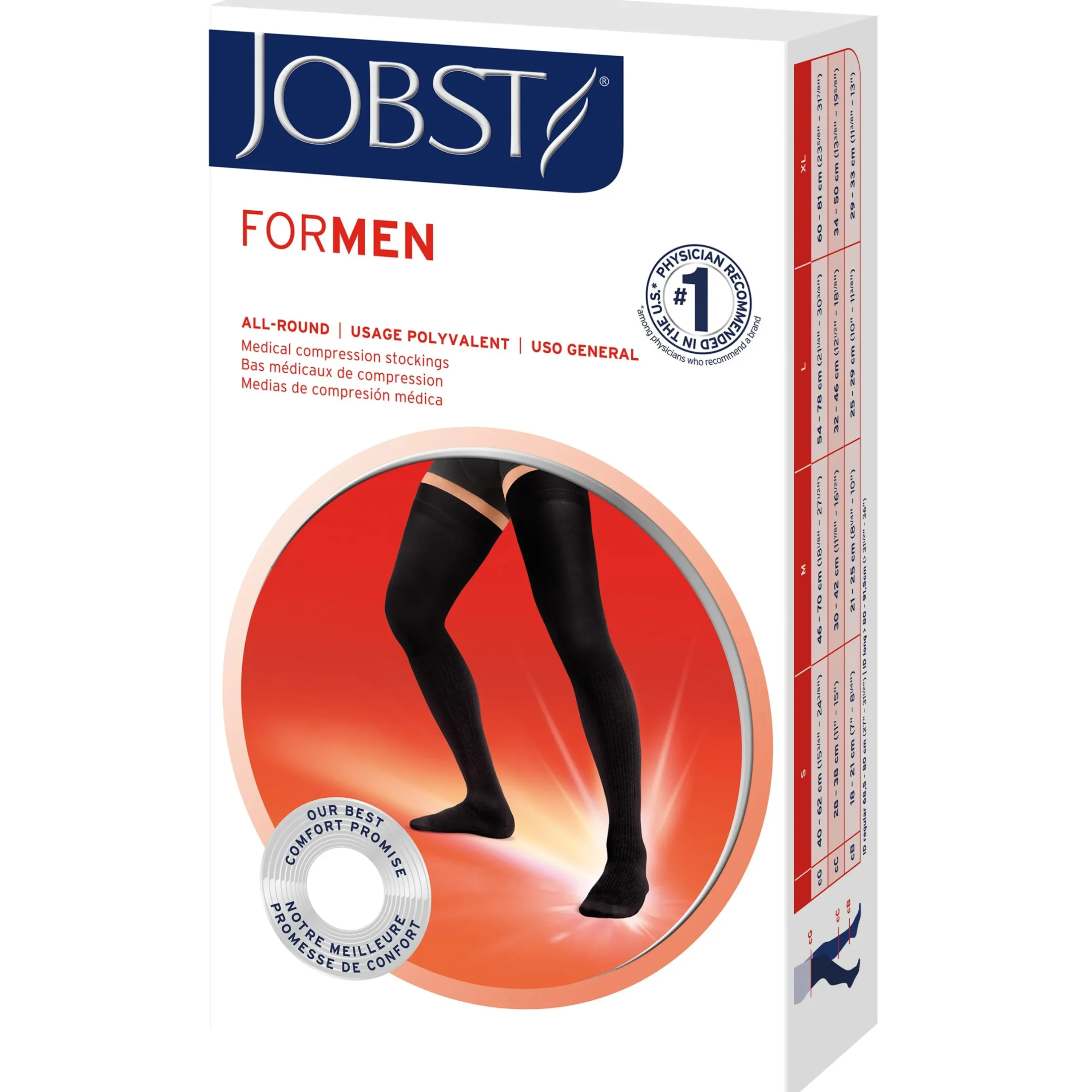 JOBST® forMen Thigh High w/ Micro Dotted Band 30-40 mmHg