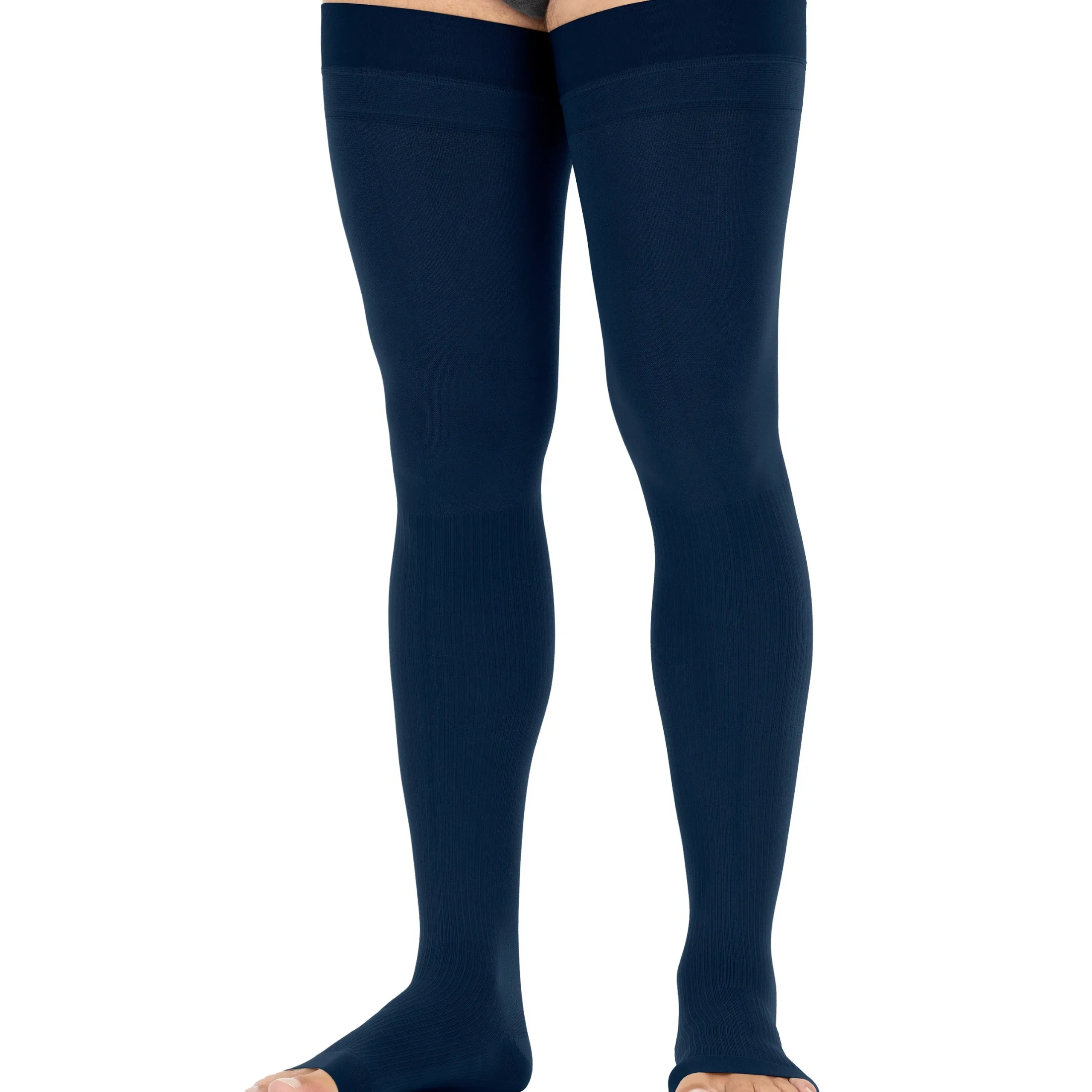 JOBST® forMen Thigh High w/ Micro Dotted Band 15-20 mmHg, Open Toe