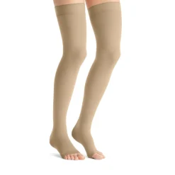 JOBST® Opaque Women's Thigh High 20-30 mmHg w/ Silicone Dot Top Band, Open Toe