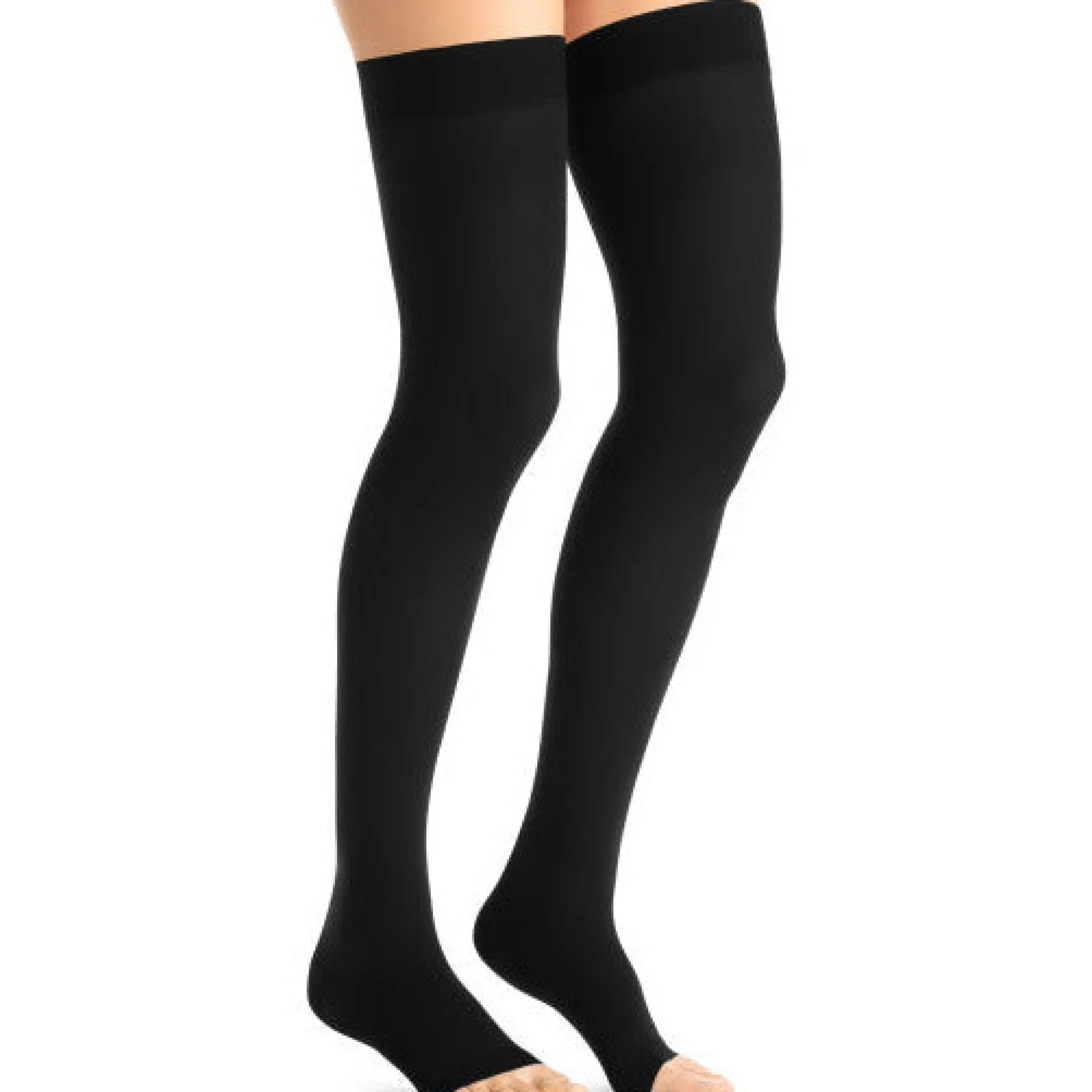 JOBST® Opaque Women's Thigh High 20-30 mmHg w/ Silicone Dot Top Band, Open Toe