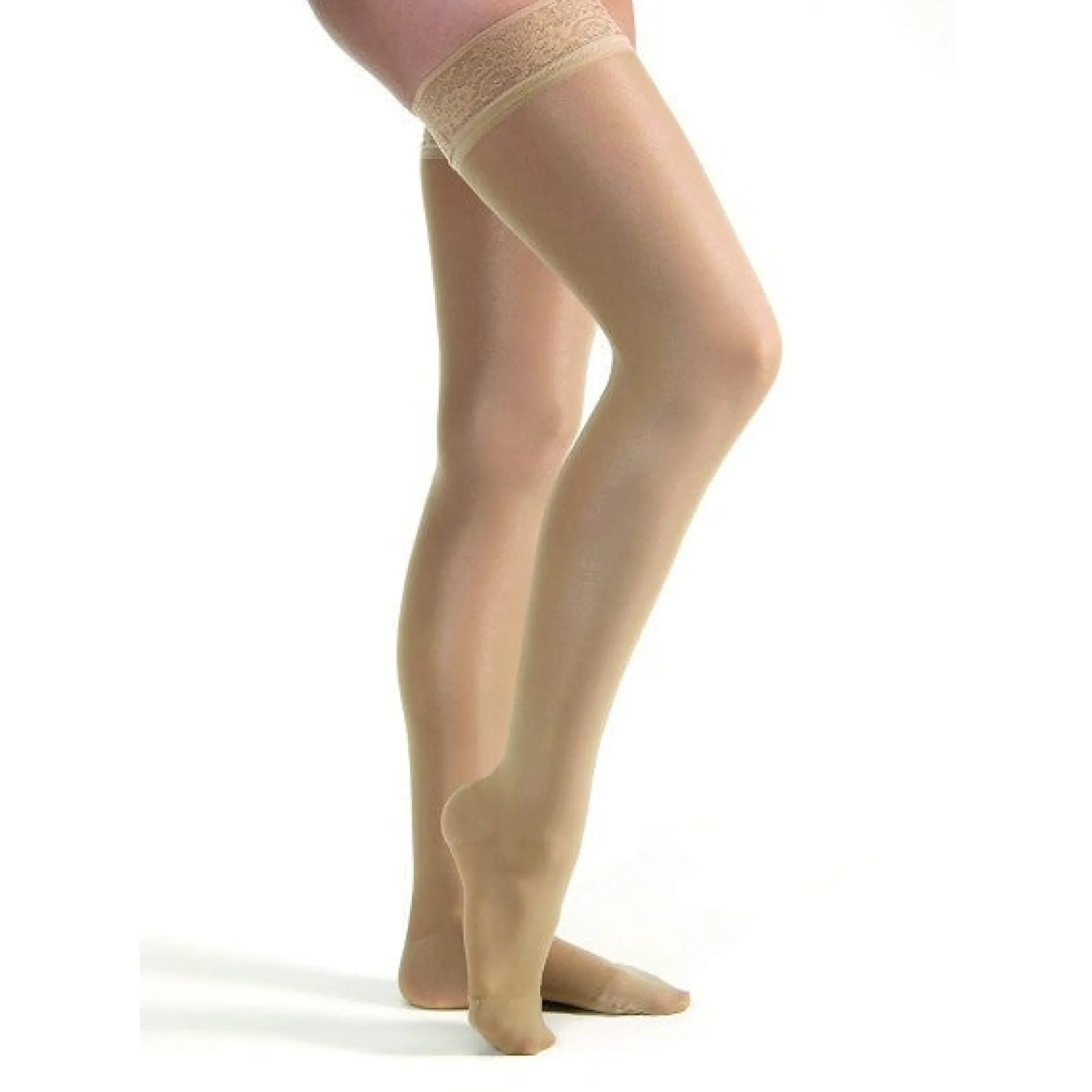 JOBST® UltraSheer Women's Thigh High 20-30 mmHg w/ Lace Silicone Top Band