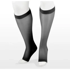 Juzo Naturally Sheer Knee High 15-20 mmhg, Open Toe