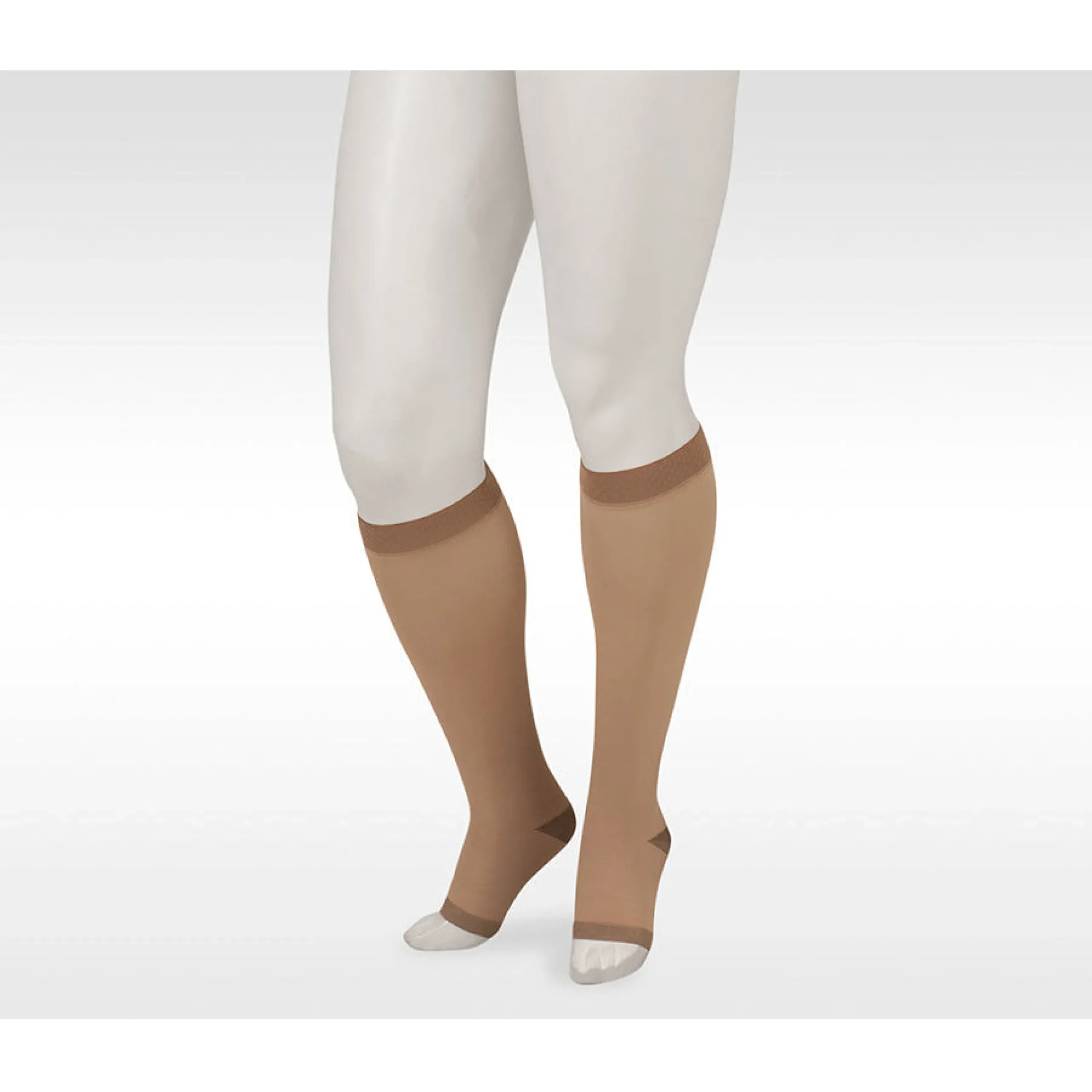 Juzo Soft Silver Knee High 30-40 mmHg w/ Silicone Band, Open Toe