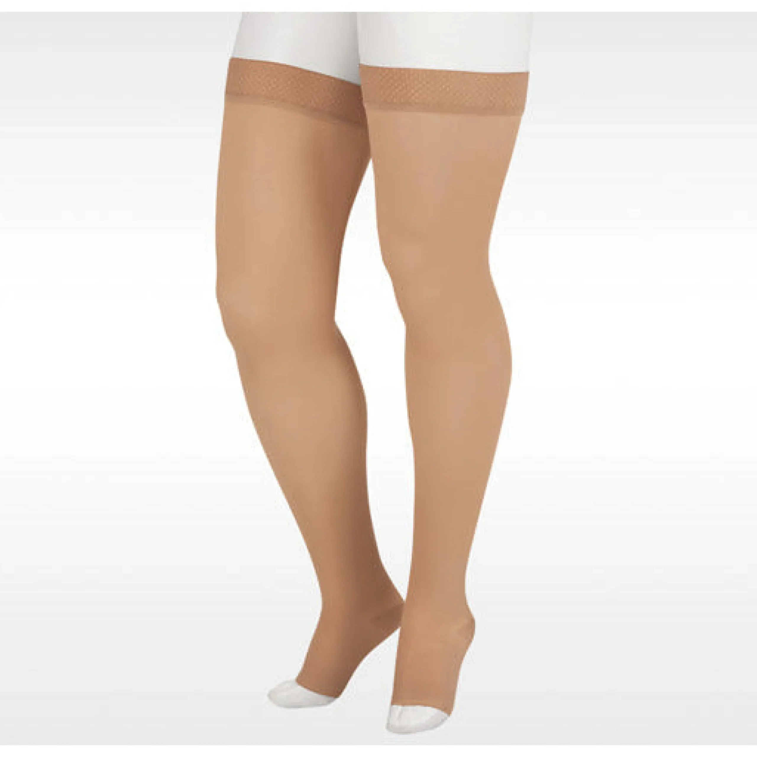 Juzo Soft Thigh High 15-20 mmHg w/ Silicone Band, Open Toe