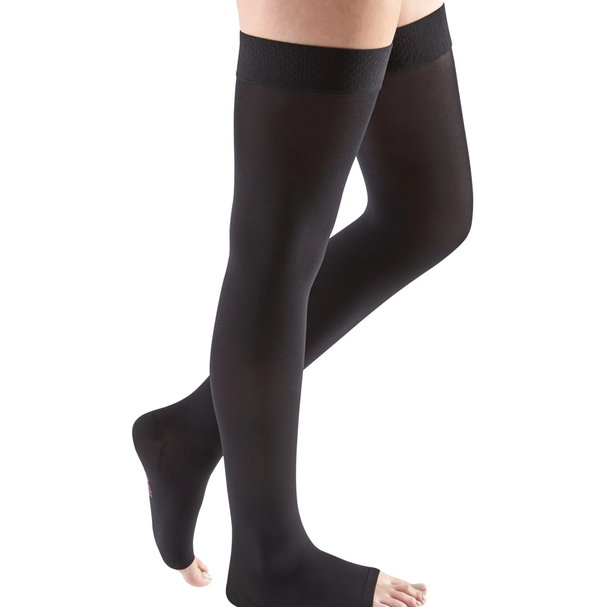 Mediven Comfort Thigh High 15-20 mmHg, Open Toe w/ Beaded Silicone Top Band