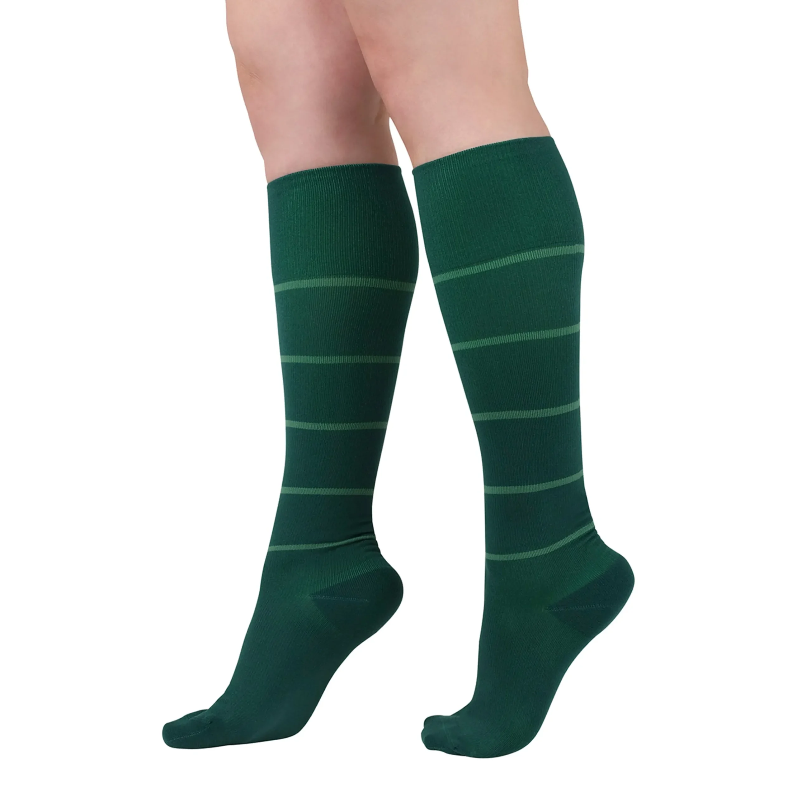 Rejuva® Broad Stripe Knee High, 15-20 mmHg