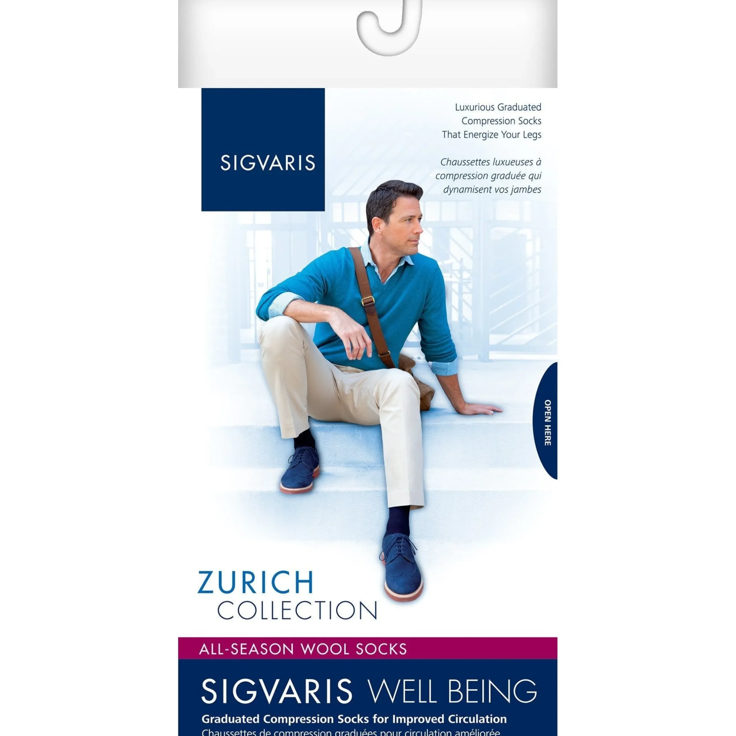 Sigvaris All-Season Merino Wool Men's Knee High 15-20 mmHg
