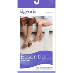 Sigvaris Cotton Knee High 20-30 mmHg, Open Toe