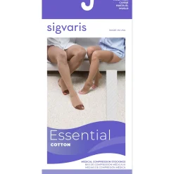 Sigvaris Cotton Thigh High 20-30 mmHg, Open Toe