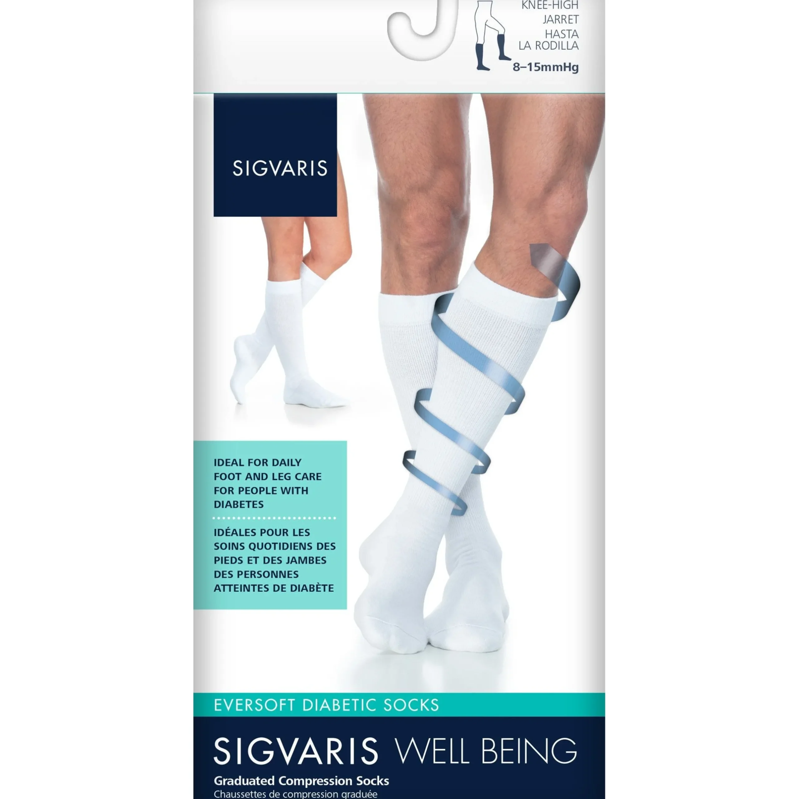 Sigvaris Eversoft Diabetic Knee High 8-15 mmHg