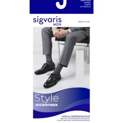 Sigvaris Microfiber Men's Knee High 20-30 mmHg w/ Silicone Beaded Grip-Top