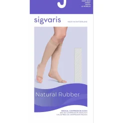 Sigvaris Natural Rubber Knee High 30-40 mmHg, Open Toe