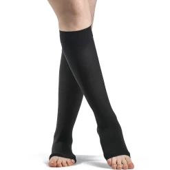 Sigvaris Opaque Knee High 30-40 mmHg, Open Toe w/ Silicone Band Grip-Top