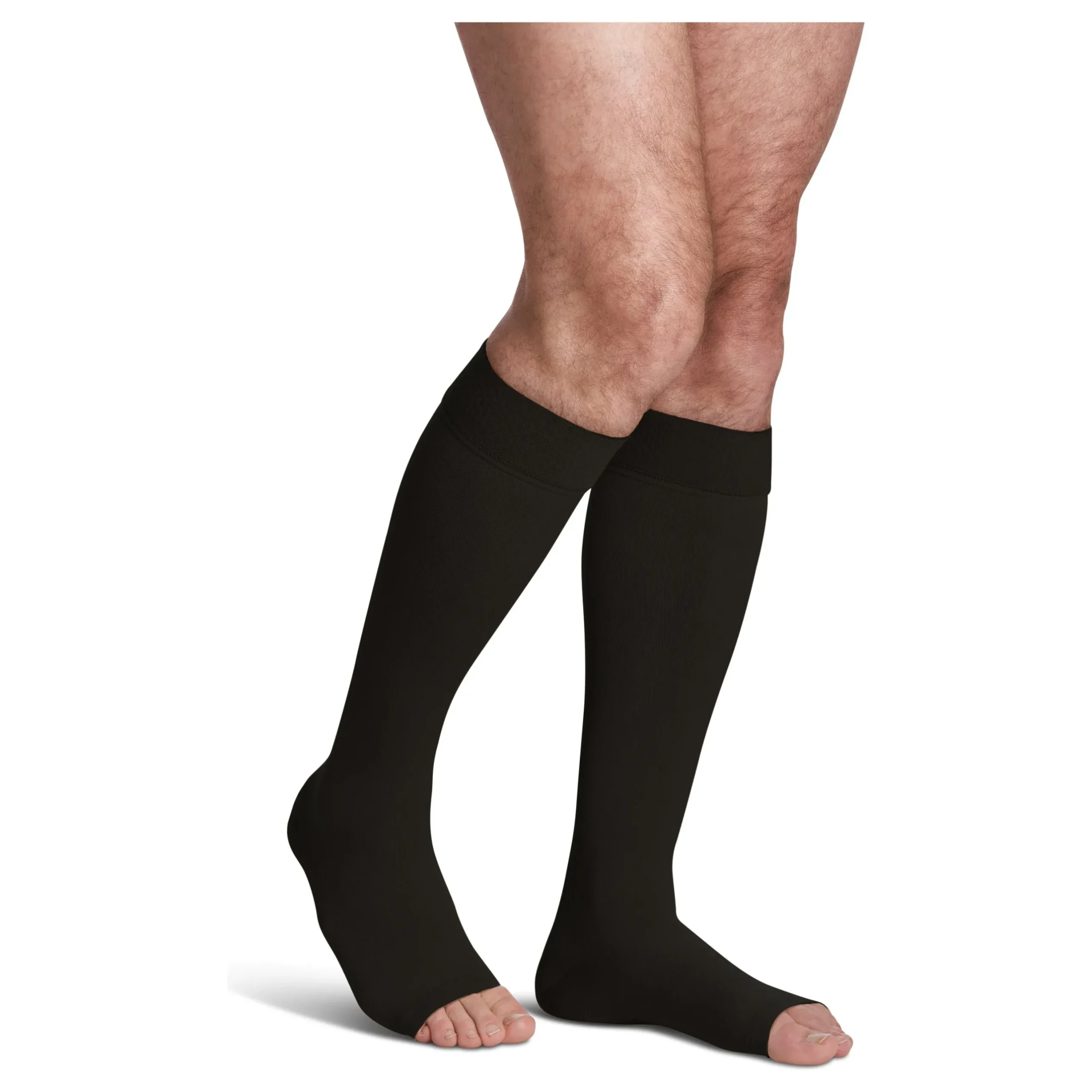 Sigvaris Opaque Knee High 20-30 mmHg, Open Toe w/ Silicone Band Grip-Top