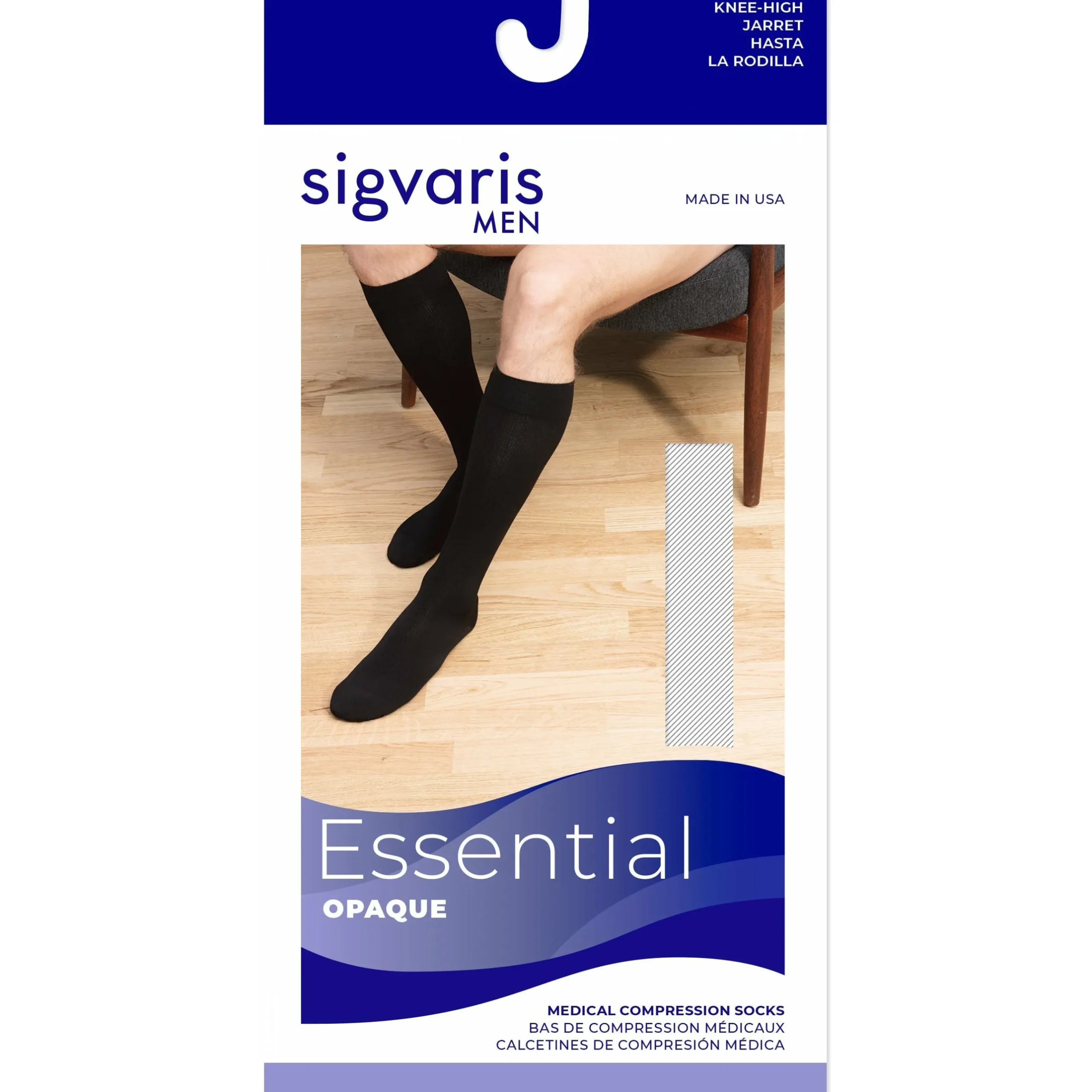 Sigvaris Opaque Men's Knee High 30-40 mmHg