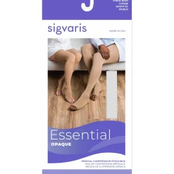 Sigvaris Opaque Thigh High 20-30 mmHg, Open Toe w/ Waist Attachment
