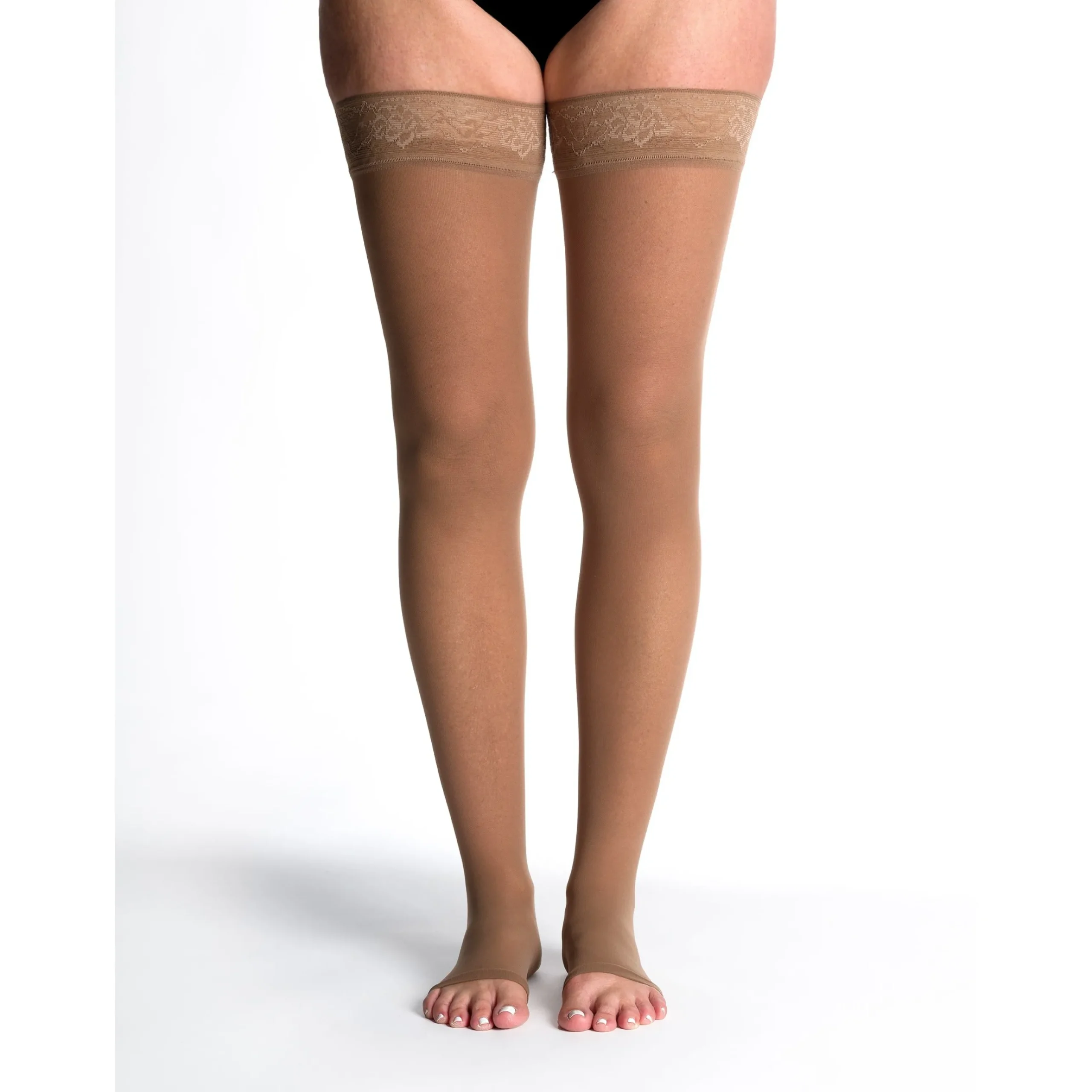Sigvaris Sheer Women's Thigh High 30-40 mmHg, Open Toe