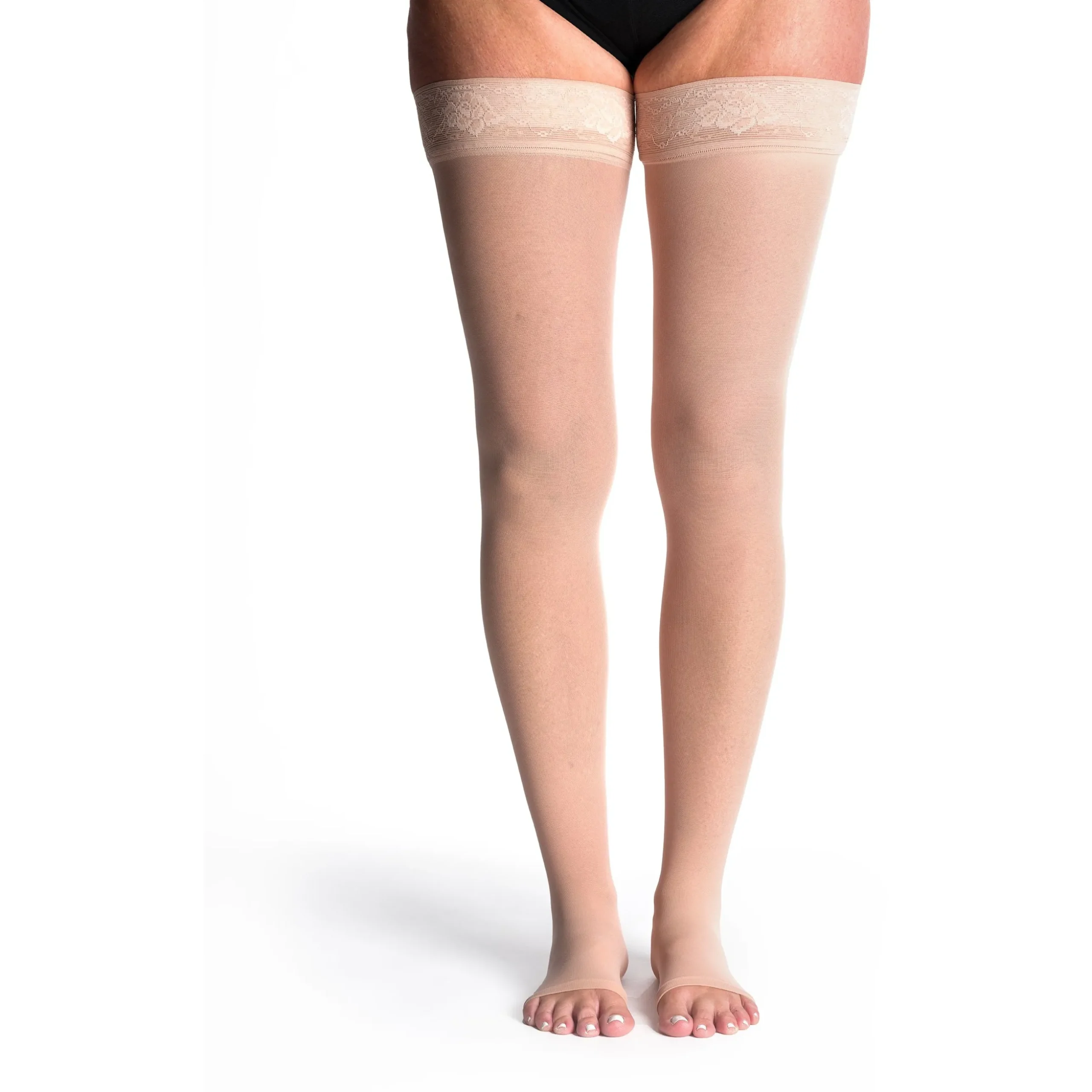 Sigvaris Sheer Women's Thigh High 15-20 mmHg, Open Toe