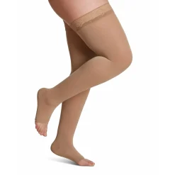 Sigvaris Soft Opaque Women's Thigh High 20-30 mmHg, Open Toe