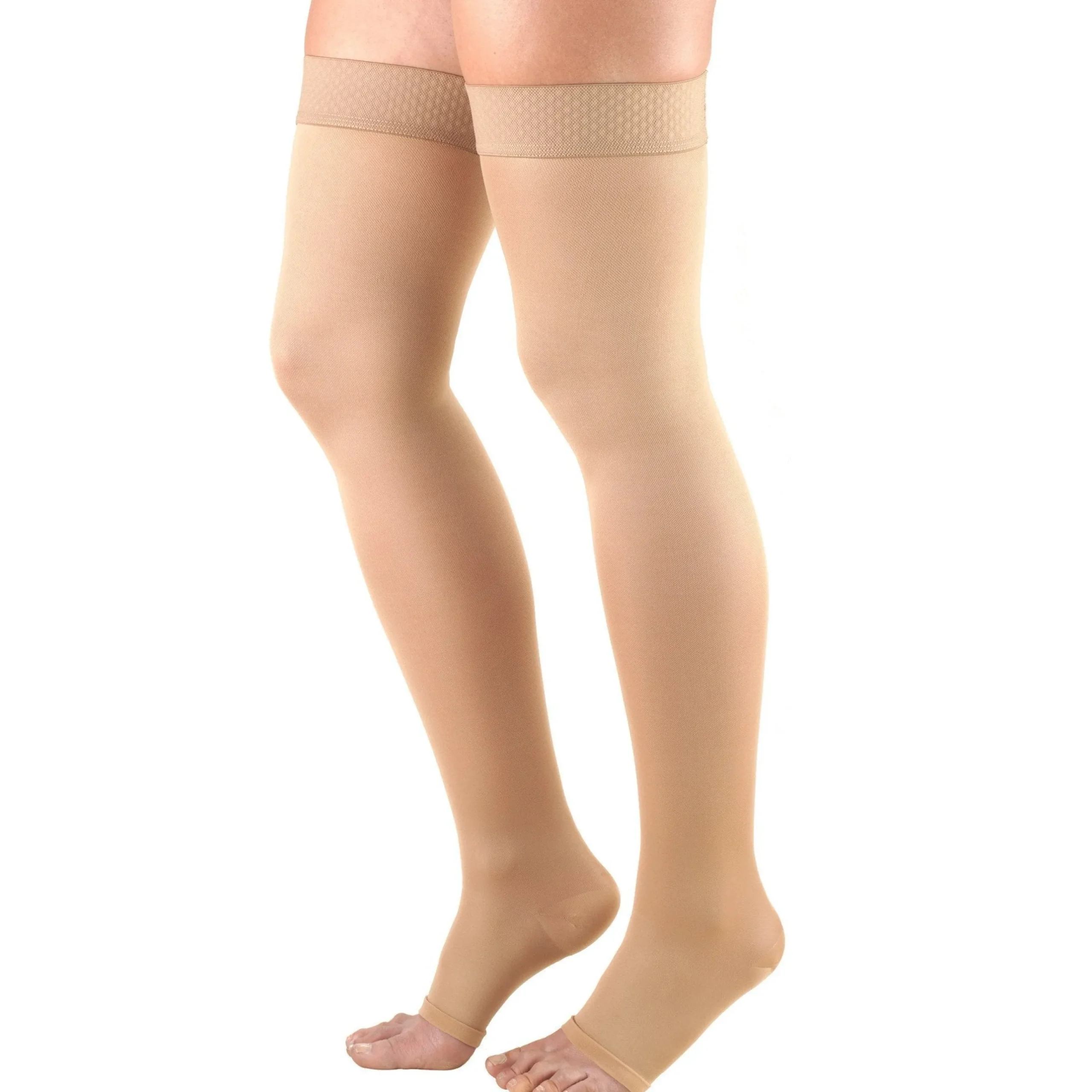 TRUFORM® Ladies Opaque Thigh High 20-30 mmHg, Open Toe