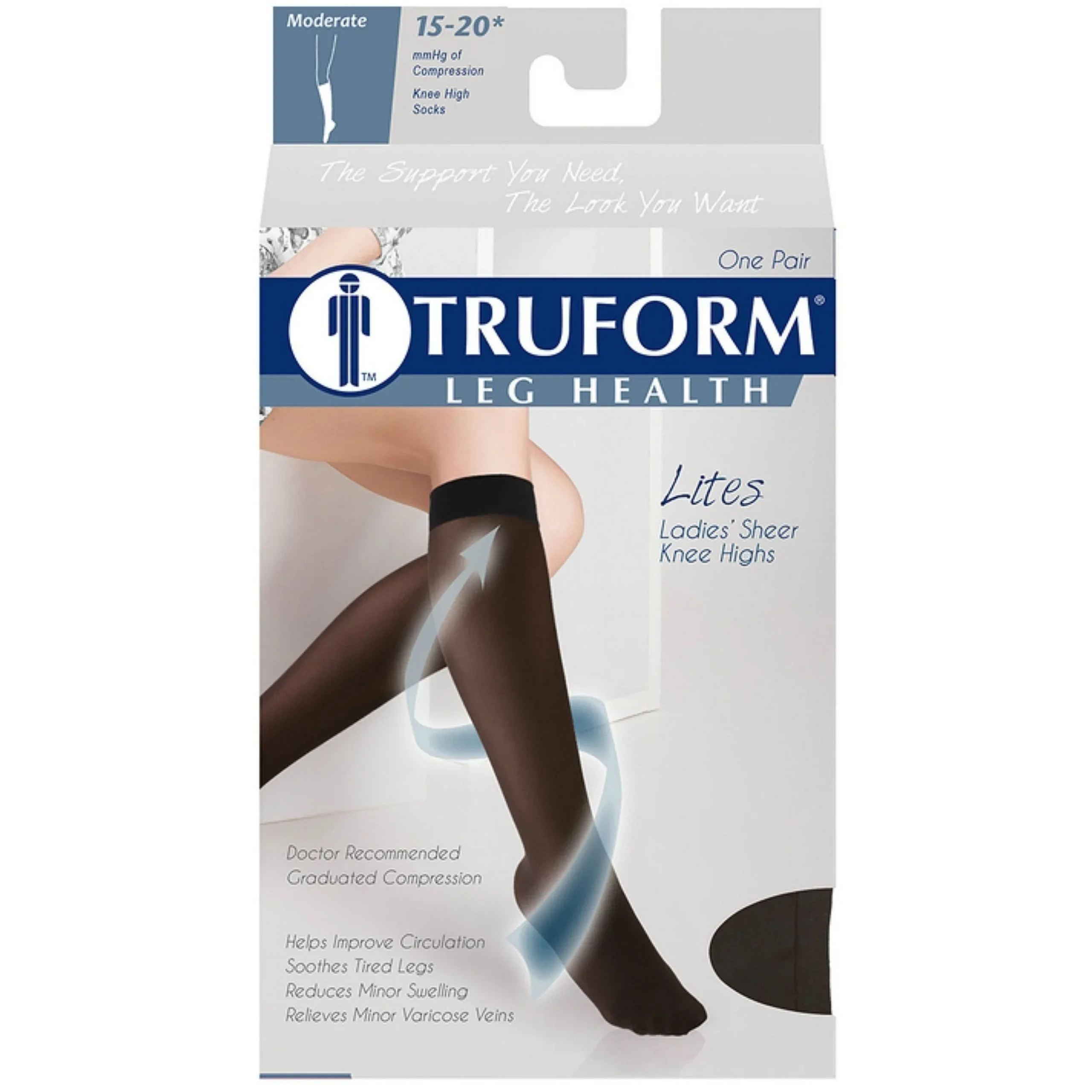 TRUFORM® Lites Women's Knee High 15-20 mmHg