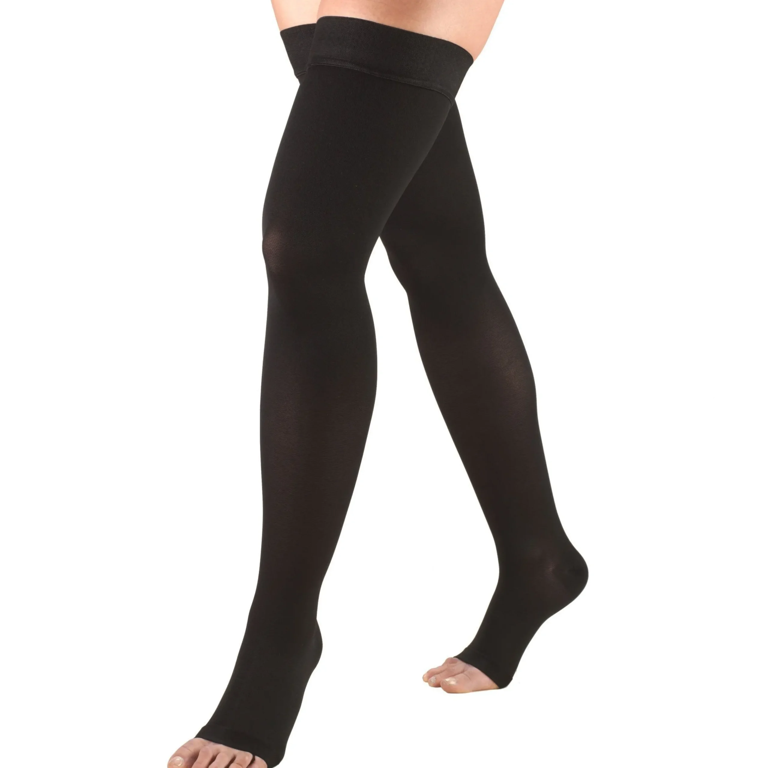 TRUFORM® Thigh High 20-30 mmHg w/ Silicone Dot, Open Toe