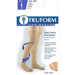 TRUFORM® Thigh High 20-30 mmHg w/ Silicone Dot, Open Toe