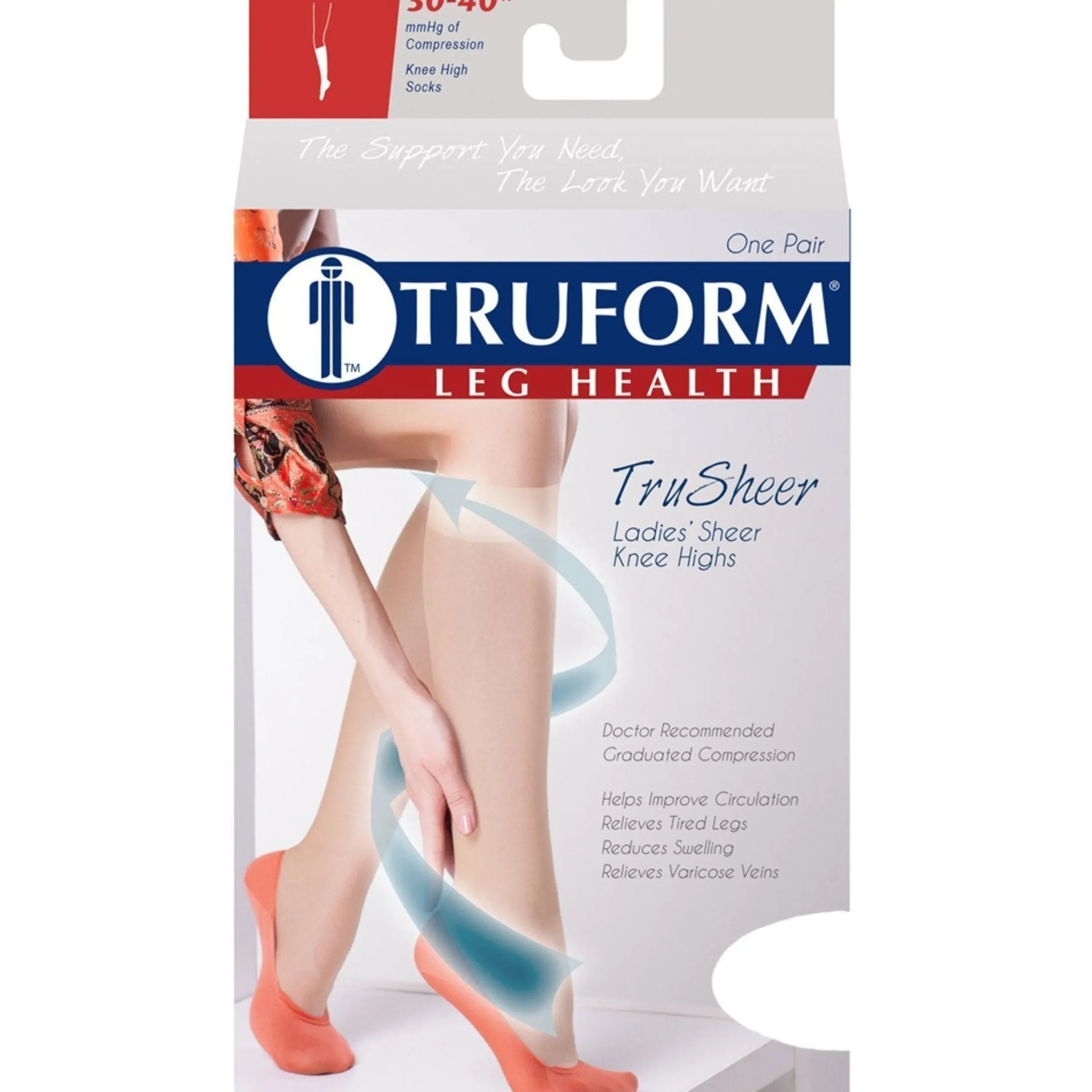 TRUFORM® TruSheer Women's Knee High 30-40 mmHg