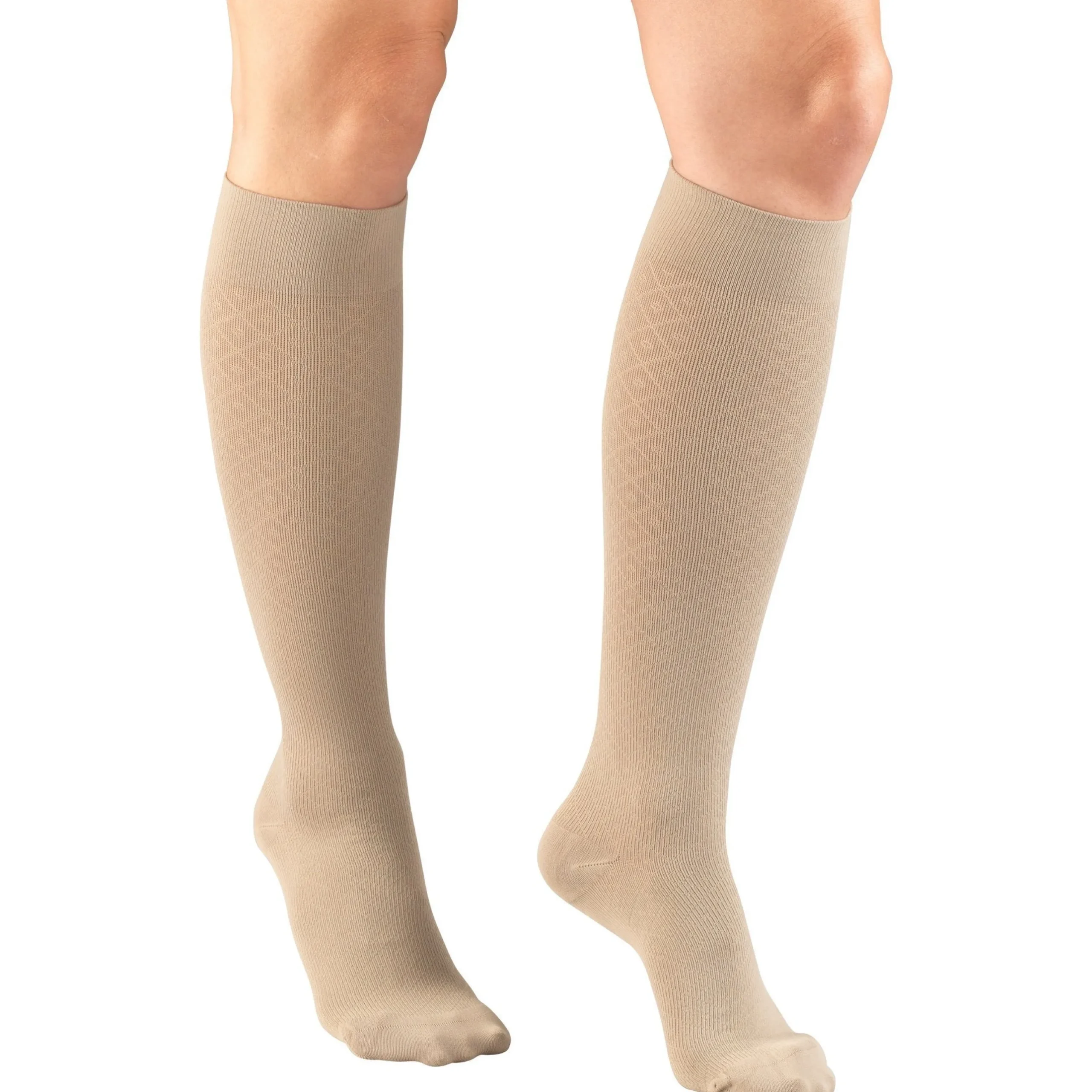 TRUFORM® Women's Trouser Knee High 15-20 mmHg, Diamond Pattern