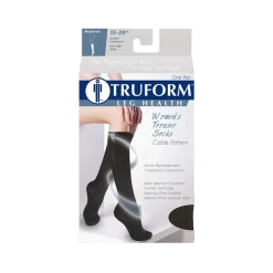 TRUFORM® Women's Trouser Knee High 15-20 mmHg, Cable Pattern