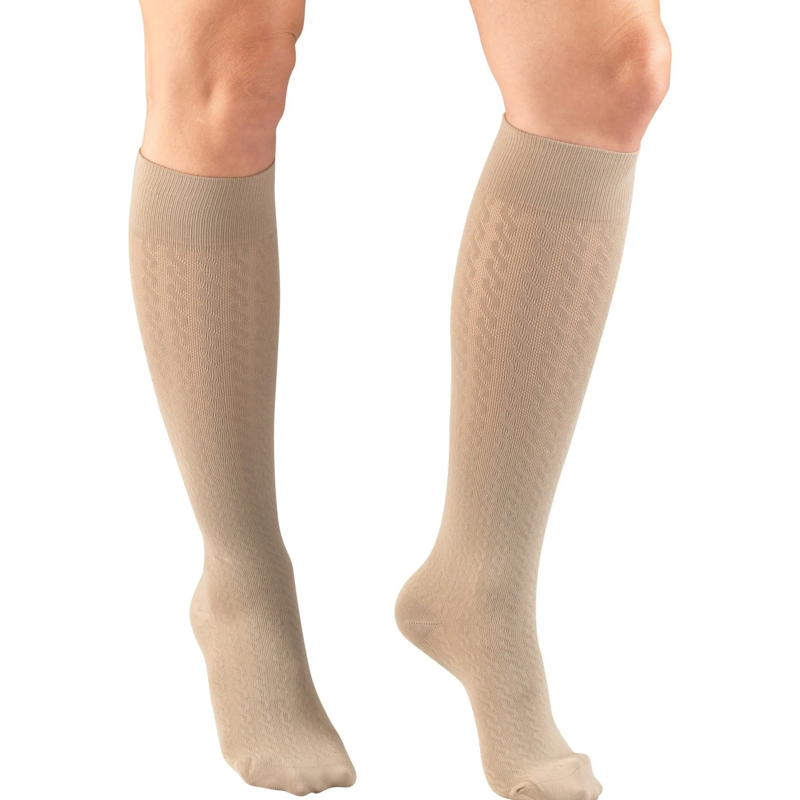 TRUFORM® Women's Trouser Knee High 15-20 mmHg, Cable Pattern
